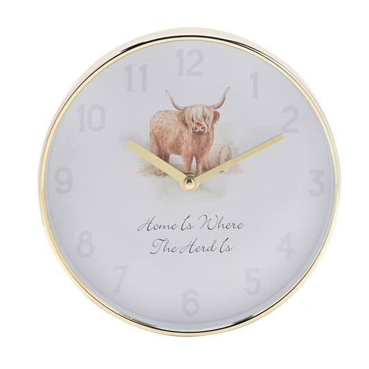 Highland Cow Clock 20cm
