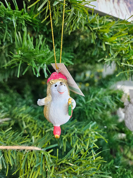 Hedgehog Skating Tree Decoration